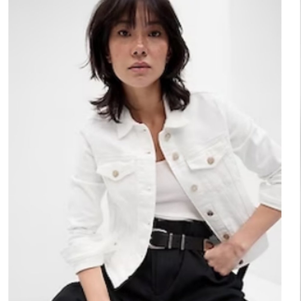 GAP White Denim Jacket Size S